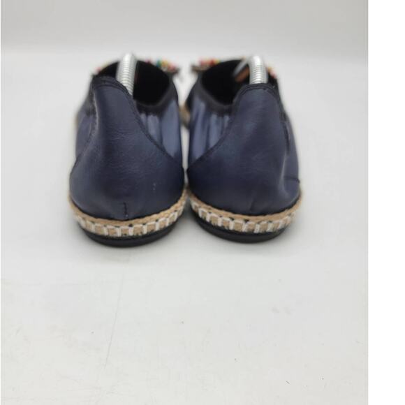 Duno Ricci Women Multicolor Beaded Fringe Espadrilles Loafers Flats Blue Size 38 - Picture 3 of 7